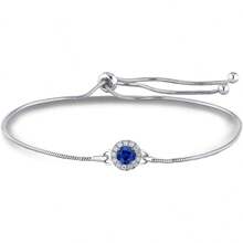 Polar Light Signature Canadian Diamond Charm Bracelet In .925 Sterling Silver - Choice Of Rolo Or Paperclip Style Chain - Halo Style - Rolo Chain - View 1