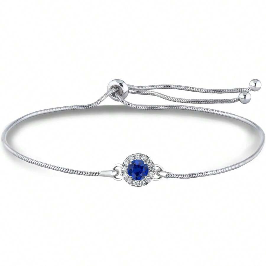 Polar Light Signature Canadian Diamond Charm Bracelet In .925 Sterling Silver - Choice Of Rolo Or Paperclip Style Chain - Halo Style - Rolo Chain - View 1
