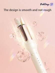 PinkSings 三合一多功能美发工具，自动卷发棒，配有2个陶瓷卷筒（32毫米、38毫米）和直发梳，卷发器和直发梳，3档温度可调，带定时器和负离子功能 - 黃色 - 查看 7