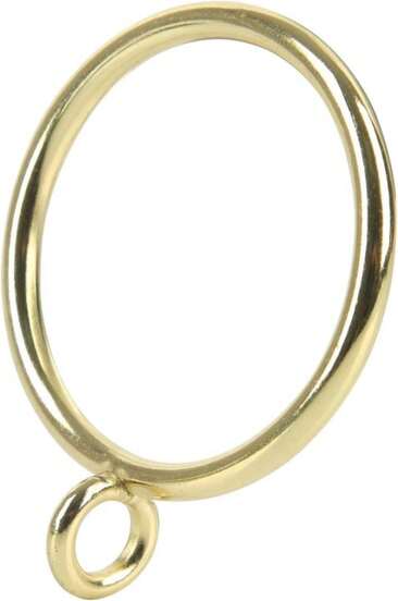 Manysky Curtain Rings With Eyelets, 48 Pack Metal Drapery Rings For Pinch Pleat Curtains Panels, Drape Rings Fits Up To 1.2 In Curtains Rod, 1.5 Inch I D Glossy Gold