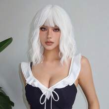 Wave Wigs Women| Fashionable Curly Lace Front, Cosplay, Parties And Daily Wear – Ultimate Party Accessory - trắng - Xem 2