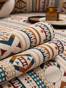 1件浪漫波西米亚风雪尼尔沙发套，高密度加厚设计，四季皆宜，沙发保护套防滑防刮，宠物友好，防滑防污，适用于客厅、卧室、书房，1/2/3/4人座带扶手和靠背沙发套 - 米色 - 查看 8