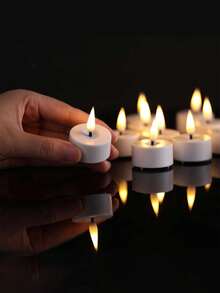 6支装电子茶蜡，无焰LED蜡烛灯，电池供电，象牙色无焰蜡茶蜡，适用于生日派对、婚礼装饰、家居装饰、节日装饰、复活节礼物、毕业典礼、蜡烛加热器、礼品、桌面装饰仿真蜡烛 - 彩色 - 查看 8