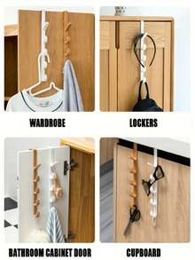 1PC Solid Plastic Door Hook,Modern Non Perforated Strong Hanger Rack,Towel Racks,Portable Coat Hook,Over The Door Plastic Home Storage,Space Saving Plastic Wardrobe Organizer,Multi Functional Display Rack,Back Of Shower Door Hooks For Hanging Towel Rack Clothes,Hat,Household Items, Bedroom Accessories,Accessory Storage