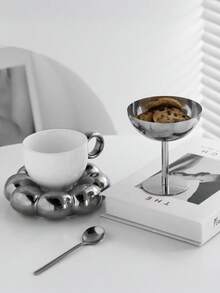 1/2/4/6/12 Pcs Stainless Steel Ice Cream Cups And Dessert Bowls - Round Base Pudding Trays, Salad/Fruit/Yogurt/Snack/Candy Plates, Suitable For Party/Wedding/Gathering/Ramadan - Silver - View 7