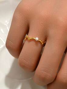 1pc Vintage Copper Tone Branch Design Women Ring, Everyday Accessory - Multicolor - View 1