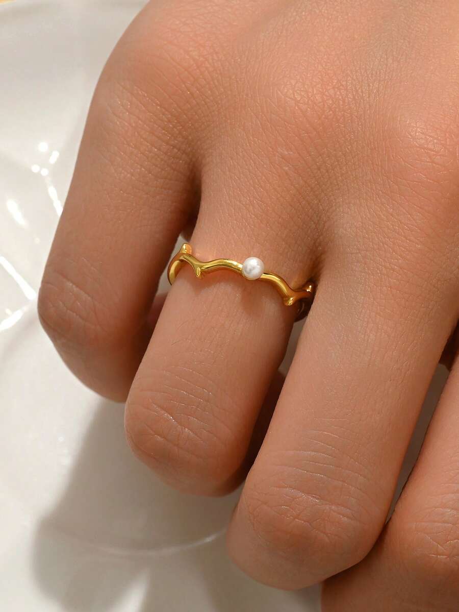 1pc Vintage Copper Tone Branch Design Women Ring, Everyday Accessory - Multicolor - View 1