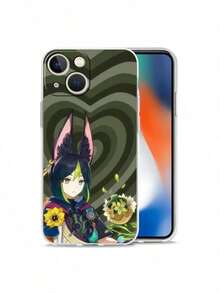 Custodia di lusso compatibile con 15 14 13 12 11 Pro Max X Xs XR 7 8 Plus, custodia per telefono cellulare con paraurti, custodia in TPU trasparente, custodia compatibile con Tighnari - a1 - Visualizzare 1