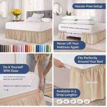 Leoon Falda de Cama anti-polvo envolvente para camas tamao King con cada de 12 pulgadas - banda elstica de fcil ajuste - Rodapis plisado ajustable - para mujeres, hombres, nios y adolescentes - Cafe - king+caída de 12 pulgadas+13 - café - Ver 20