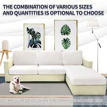 MAXIJIN 1 Piece Velvet Chaise Cover Stretch Sectional Couch Covers For L Shaped Sofa Fitted Soft Chaise Lounge Cushion Cover Sofa Slipcover With Elastic Bottom (Chaise Cover, White) - 白色的 - 查看 3