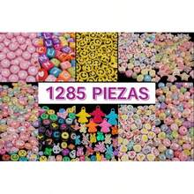 Set 1285 piezas para crear joyería , da vida a tu creatividad con este completo kit para hacer pulseras, collares, llaveros etc. variedad de cuentas de acrílico perfecto para diseños modernos, coloridos - Multicolor - Ver 10