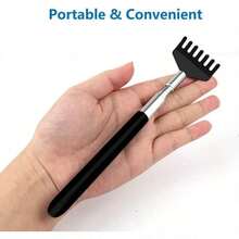 1pc Portable Retractable Metal Back Massager, Hand Massager, Made Of Stainless Steel Material, With A Retractable Back Scraping Board And Scraping Massage Tool, Equipped With A Soft Rubber Handle, Suitable As Thanksgiving, Birthday, And Christmas Gifts, Suitable For Adults, The Elderly, And Pets, And Can Be Given As Gifts