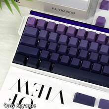 Juego de 134 teclas PBT degradado púrpura, ergonómico y cómodo, compatible con teclados mecánicos MX, experiencia de escritura suave, material PBT duradero, mejor regalo para entusiastas de teclados - degradado púrpura - Ver 3