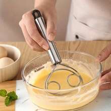 丹麦式面团搅拌器，不锈钢手持式面包搅拌器，荷兰式面团刮刀，双孔快速搅拌器，适用于烹饪、搅拌、打发、烘焙，适用于餐厅、餐车/面包店，用于制作面包、披萨和糕点，符合人体工程学设计，易于揉捏和混合，可用作酸面团烘焙工具