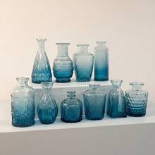 TendenciaSet De Mini Floreros De Vidrio Decorativos Jarrones Cristal AzulCalidad premium - Transparente - Ver 5