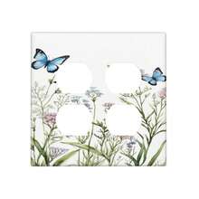 Light Switch Cover Wildflower Butterfly Nature Floral Plant Leaves 2 Gang Decorative SwitchPlates Double Duplex Wall Plates Switch Plates And Outlet Covers For Farmhouse Cabin Decor - 野花蝴蝶自然花卉植物葉子 - 查看 2