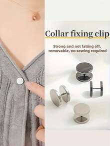 2/4 pièces Clips spiralés sans couture - Clips de manchette en métal amovibles, convenant aux pulls, jupes, ourlets de pantalon | Couleurs mélangées | Boutons décoratifs de mode pour cols, poignets et retouches de vêtements, clips pour vêtements, fixateurs d'ourlet, design de clip minimaliste, clips pour tissus - Multicolore - Voir 3