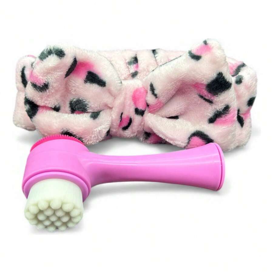 TendenciaSet Limpieza Facial 2 En 1 Cepillo + Banda MaquillajeCalidad premium - Azul - Ver 1