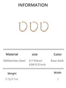 1pc/3pcs/5pcs Stainless Steel D-Shape Fake Nose Ring Jewelry, Piercing Accessory For Men Daily Wear And Parties - Multicolor - View 12
