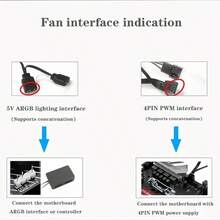 12cm ARGB Sync Lighting Silent Cooling Fan For PC Case, CD Texture Design, Temperature Control Fan - CD Texture, White Positive Direction - View 6