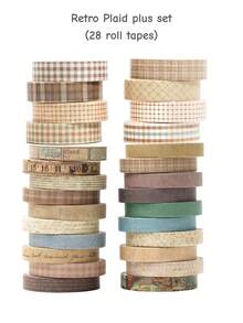 8 Rolls Vintage Japanese Washi Tape Set, Narrow Retro Decorative Tapes Suitable For DIY, Art Journaling, Back To School And More