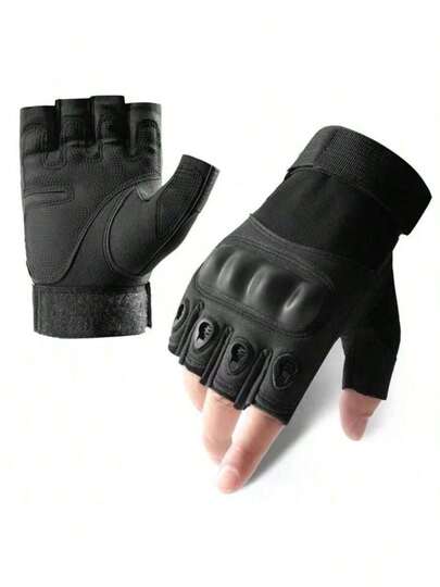 1 par halvfingermotorcykelhandskar för utomhusbruk