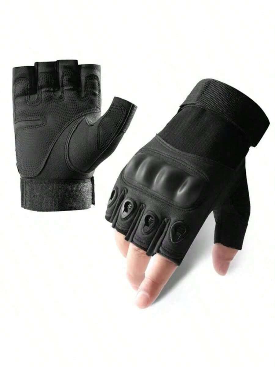 1 Pair Half Finger Motorcycle Outdoor Cycling Gloves - Black - View 1