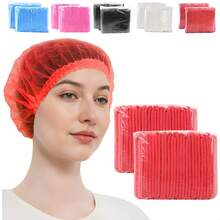 Tendencia200 Pzs Cofia Red Malla Cabello Tipo Tul Plisada DesechableCalidad premium - Rojo - Ver 13