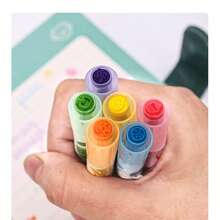 水果香味六色荧光笔，创意彩色涂鸦日记笔，学生可用来标记重点 - 彩色 - 查看 3