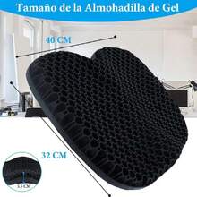 Cojín de Gel para Asiento, Cojín de Asiento para Coxis, con Funda Antideslizante, para Ciática, Alivio del Dolor de Coxis, para Oficina, Casa y Coche (32cm*40cm*3cm, Negro),37543167 - Gris Claro - Ver 2