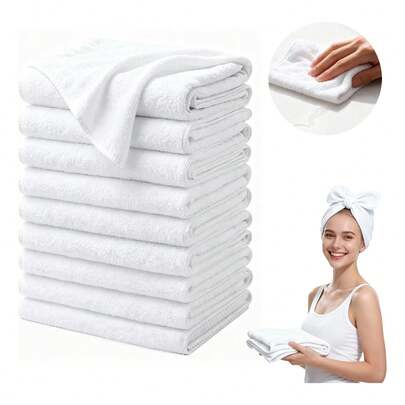 TendenciaPaquete De 15 Toallas De Mano 30x30cm Blanca AlgodónCalidad premium