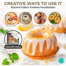 O'Creme - Mini molde de plástico para hornear, charola para hornear con silicona antiadherente, molde reutilizable para hornear y mucho más, paquete de 25 unidades - 1-Mini pastel - Ver 3