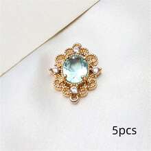 5/10 件复古优雅奢华时尚空心铜连接器带水钻装饰，DIY 耳环/项链/手链首饰配件，适合女士