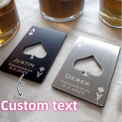 1 PC Customized Personalized Best Man Gift - Red Heart A Bottle Opener - Best Man And Bride Gift - Personalized Name Initial Wallet Bottle Opener - Credit Card Beer Opener - Wedding Decor Gift - Give To Him/Her, Valentine's Day, Valentine's Day Decor Gift, Birthday, Graduation Ceremony, Adjustable, Decorative, Easy To Clean, Engraved, Unique, Ideal Gift For Her, Girlfriend, Father, Boyfriend, Family, Mother, Home Life