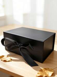 Foldable Thick Cardboard Gift Box, Rectangular, Magnetic Lid, With Ribbon, Suitable For Groomsmen Proposal, Wedding, Christmas, Halloween, Birthday Gift Packaging - Multicolor - View 12