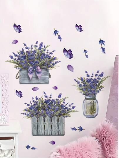 1片动物花卉图案壁纸，可移除墙贴，个性化礼物，适用于男孩/女孩房间、客厅、卧室、窗户的墙面装饰