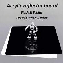 2pcs Acrylic Reflective Display Board Black And White Photography Backdrops Shooting Board Table Top Product Mirror Photo Background Props - 30*30cm - View 2