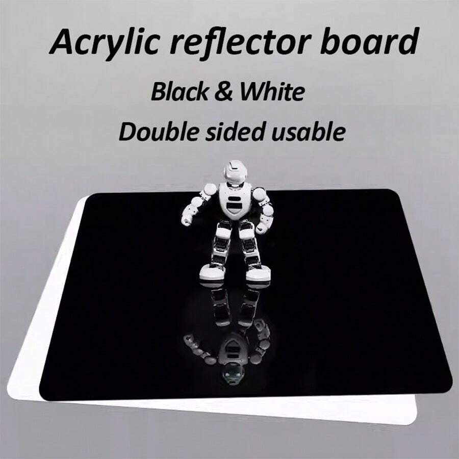 2pcs Acrylic Reflective Display Board Black And White Photography Backdrops Shooting Board Table Top Product Mirror Photo Background Props