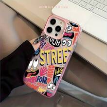 Funda de Teléfono con Graffiti Divertido Compatible con  17 16e 16 15 14 13 12 11 Mini Pro Max Air X XR XSMAX 8 7 Plus, Cubierta Trasera Mate a Prueba de Golpes, Uso Diario, Funda Protectora a Prueba de Golpes, Diseño de Graffiti, Carcasa Ligera, Moldeo por Inyección, Usuario Casual, Usuario de - Colores mixtos - Ver 8