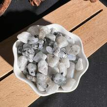 100克天然黑斑白月光石碎石，适合作为节日礼物、家居装饰、DIY工艺品、水族箱、花盆和工艺装饰品。 - 黑與白 - 查看 8