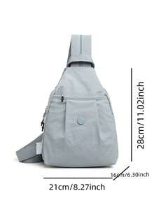 1pc Solid Color Nylon Fabric Zipper Closure Casual Fashionable Shoulder Bag/Crossbody Bag For Men, Suitable For Daily Commute, Work, School, Shopping, Short-Distance Travel Phone Bag