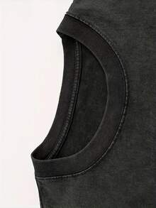 Summer Tops2026Women's Retro Washed Cotton T-Shirt - 230g Thick Cotton Loose Fit Crew Neck Short Sleeve, Vintage Street Style With Floral Butterfly & Inspirational Letter Print, Machine Washable Spring/Summer Casual Top, Cotton T Shirts, Everyday Comfort Tee, Relaxed Fit Tee, Soft Texture Shirtsummer Clothes Washed Cotton - 咖啡色 - 查看 10