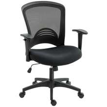 Adjustable Mesh Office Chair With Mesh Backrest, Casters, Tilt Function, Black - Black - View 1