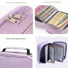 Estojo de Lápis de Grande Capacidade Estilizado Panda - 4 Cores Opcionais, Bolsa de Armazenamento Destacável de 72 Cores com Várias Camadas, Estojo para Canetas de Desenho, Estojo para Lápis, Estojo para Canetas, Adequado para Estudantes, Criação de Pintura, Estojo de Canetas para Escritório, Suprimentos Essenciais de Volta às Aulas, Suprimentos de Escritório, Presentes do Dia dos Namorados - Multicolorido - Visão 4