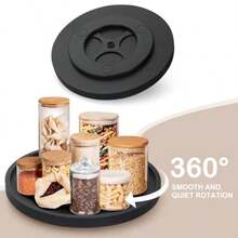 Black Wooden Lazy Susan Turntable Organizer Cabinet Round Bathroom Vanity Rotating Tray 10" Small Lazy Susans For Dining Table Top Kitchen Countertop Decor Tray Wood Lazy Susan Coffee Bar Accories - 10吋+松木 - 查看 3