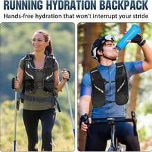 Running Vest, Running Backpack,Walking Hydration Vest, Camel Hydration Backpack, Adjustable Unisex Reflective Vest With Phone Holder And Storage,Lightweight And Durable Running Backpack - Black - View 8
