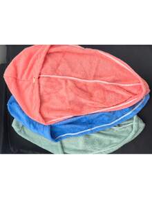 新款加厚双层珊瑚绒女士干发巾帽，超强吸水速干干发巾/浴巾 - 彩色 - 查看 1
