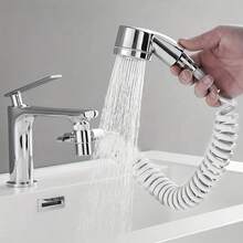 Bathroom Faucet Attachment: Handheld Shower Head With Pressure Booster For Sink Taps Extension Handheld Shower Head For Face Washing And Hair Washing - 二檔電鍍洗頭神器 - 查看 1