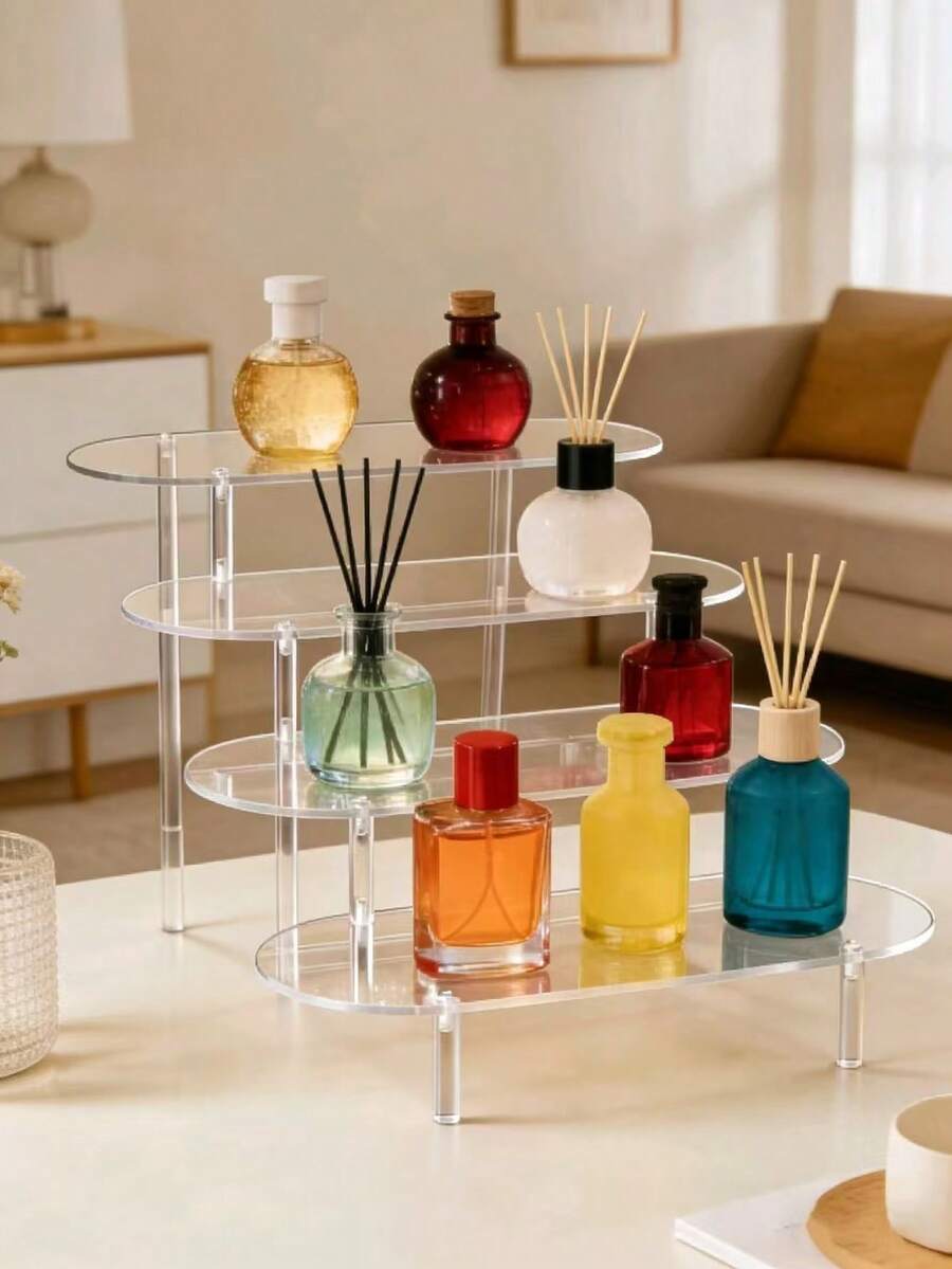 1 قطعة حامل عرض طاولة الحلوى من الأكريليك، رف عرض على المكتب لحفلة عيد الميلاد، ديكور حفل الزفاف، لوازم حفل الزفاف، اكسسوارات الزفاف، حامل كيك. رفوف متعددة الطبقات لعرض العطور ومستحضرات العناية بالبشرة والمستحضرات التجميلية في غرفة المعيشة والحمام والنوم وديكور المنزل. - متعدد الألوان - مشاهدة 1