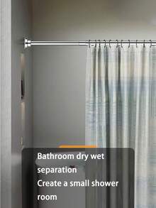 26.77in-113.78in Adjustable Stainless Steel Tension Rod - Extendable Curtain Rod, Wardrobe Hanging Rod, RV Clothes Rod, Tension Rod, Curtain Rod, Drying Rack, No Drilling Required, Suitable For Bathroom, Window, RV, Living Room, Bedroom, Kitchen, Outdoor, Wardrobe - Multicolor - View 8